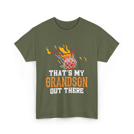 That's My Grandson Basketball T-Shirt - Military Green