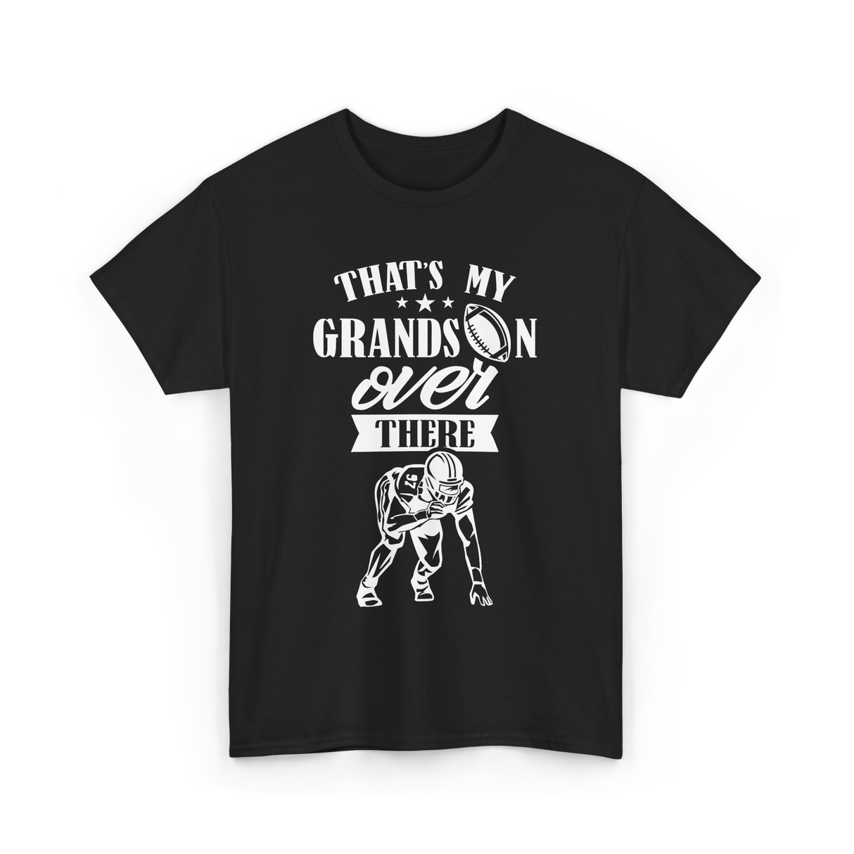 That's My Grandson Football T-Shirt - Black