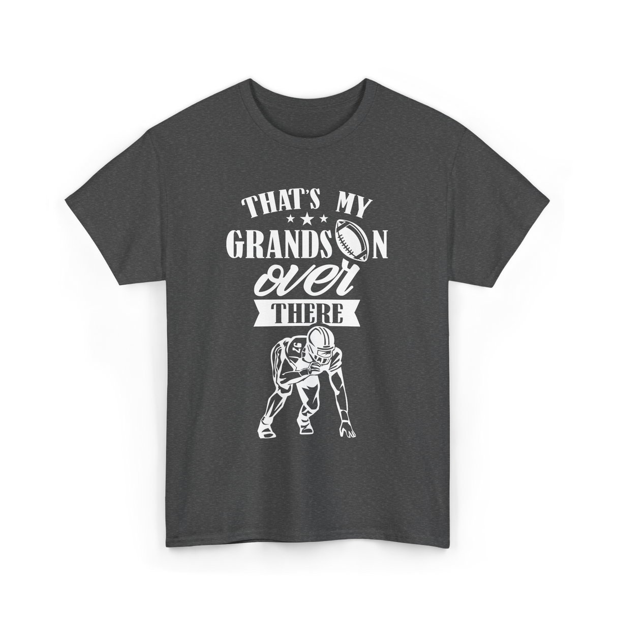 That's My Grandson Football T-Shirt - Dark Heather