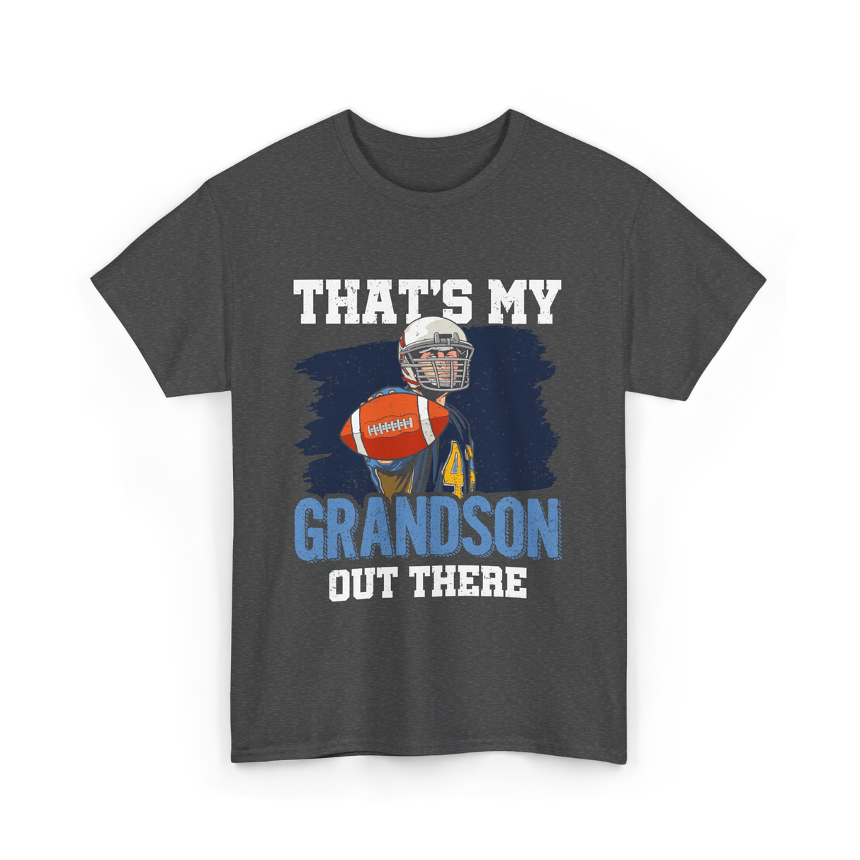 That's My Grandson Football T-Shirt - Dark Heather