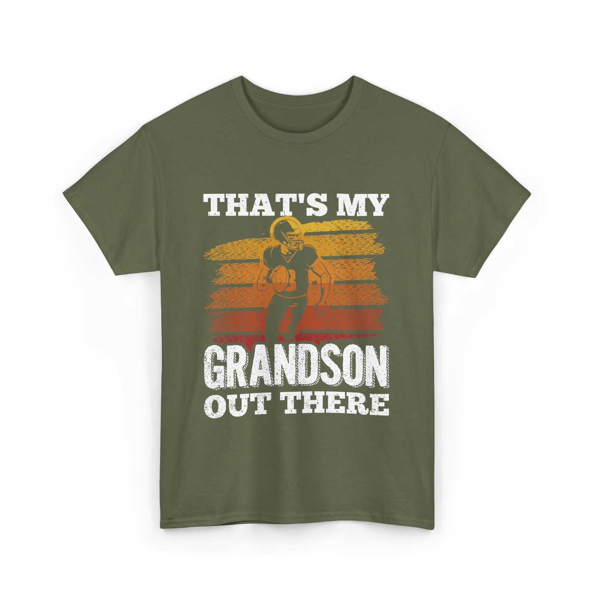 That's My Grandson Football T-Shirt - Military Green