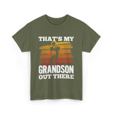 That's My Grandson Football T-Shirt - Military Green