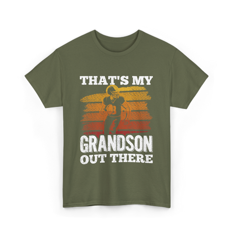 That's My Grandson Football T-Shirt - Military Green