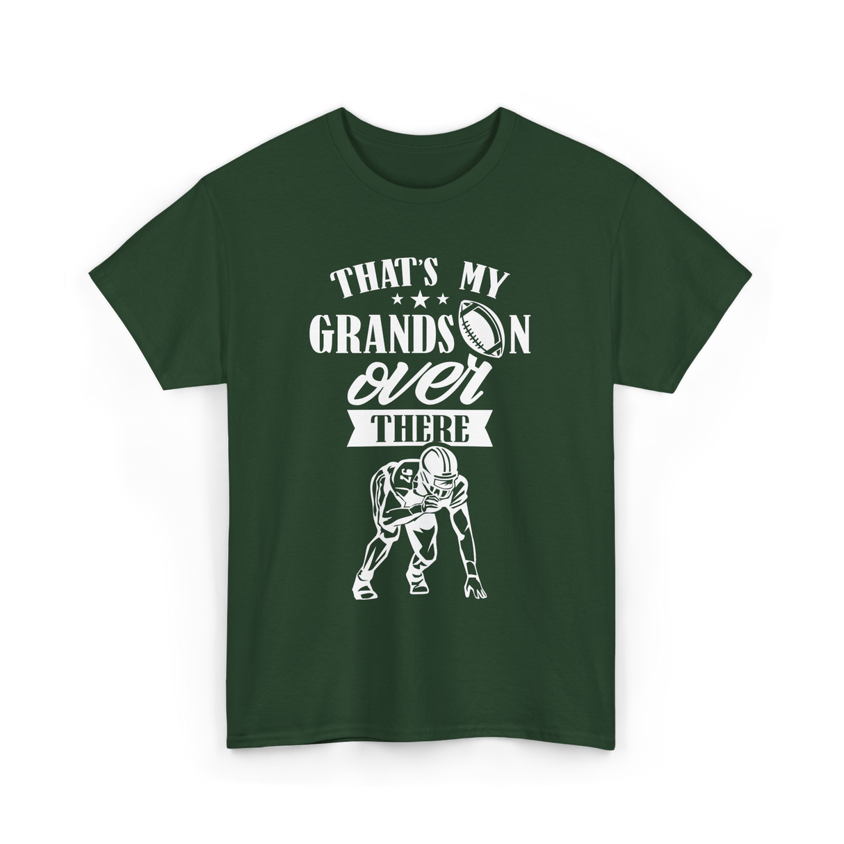 That's My Grandson Football T-Shirt - Forest Green