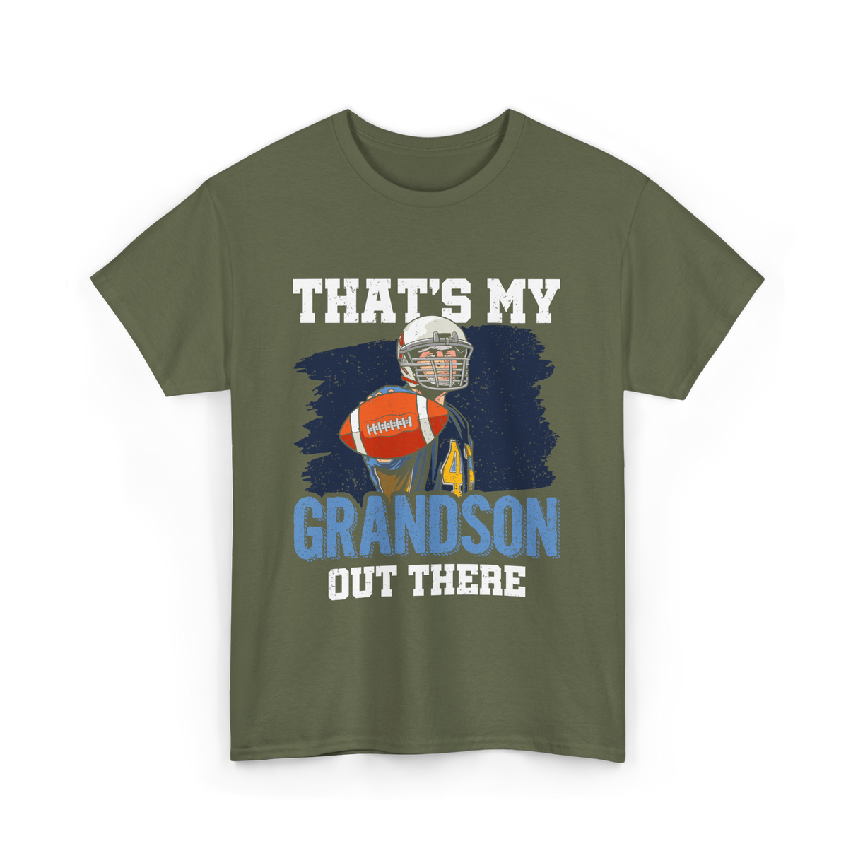 That's My Grandson Football T-Shirt - Military Green