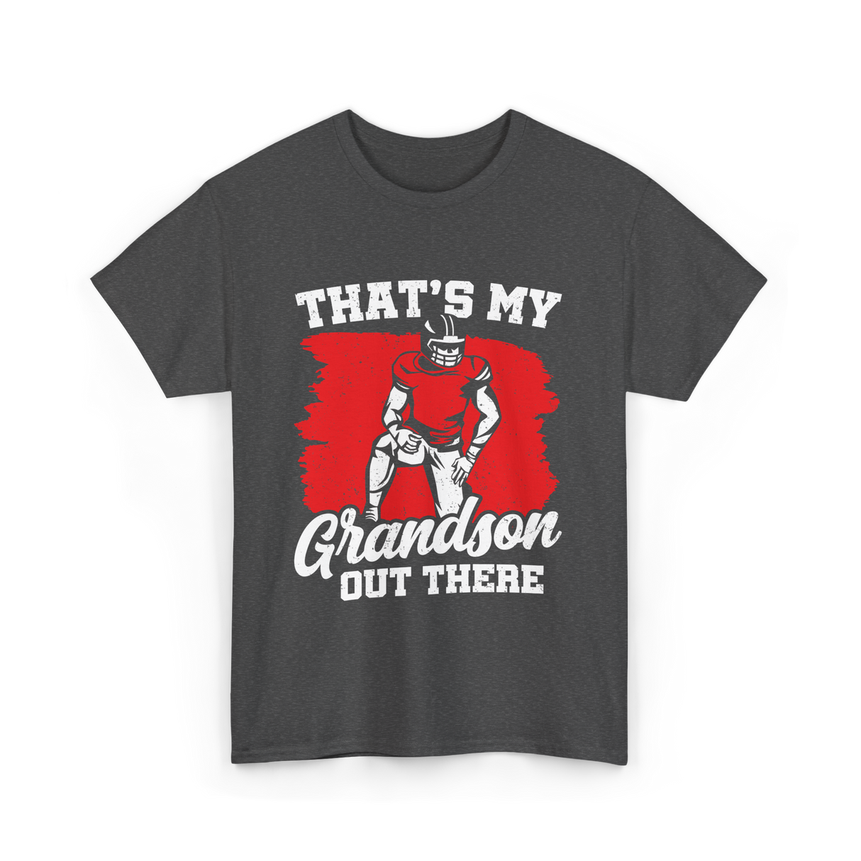 That's My Grandson Football T-Shirt - Dark Heather