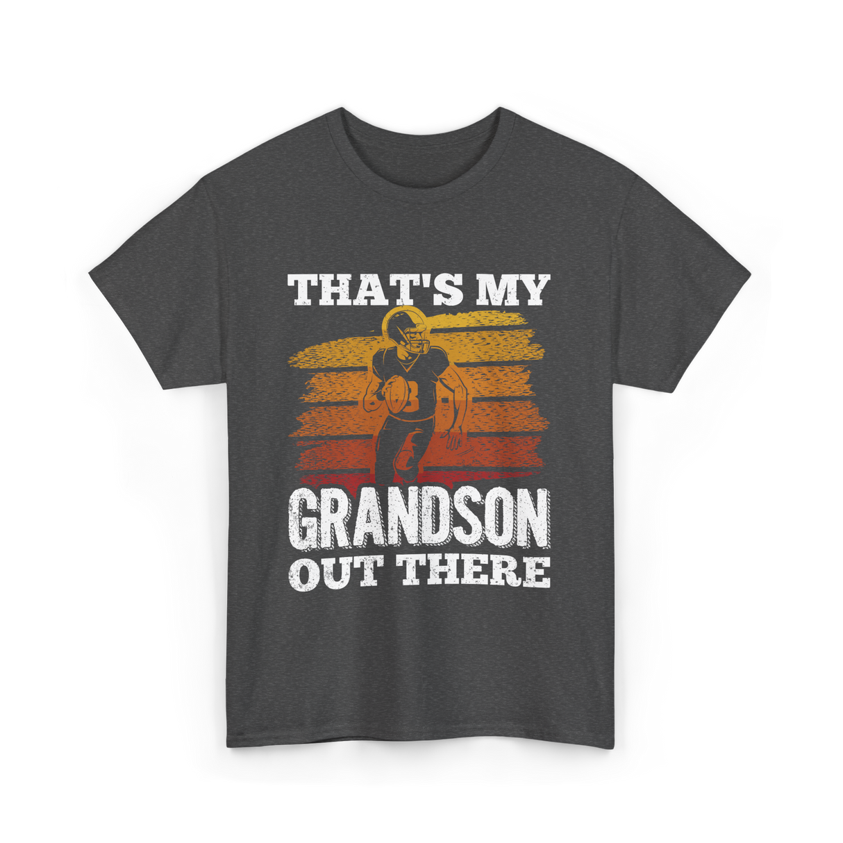 That's My Grandson Football T-Shirt - Dark Heather