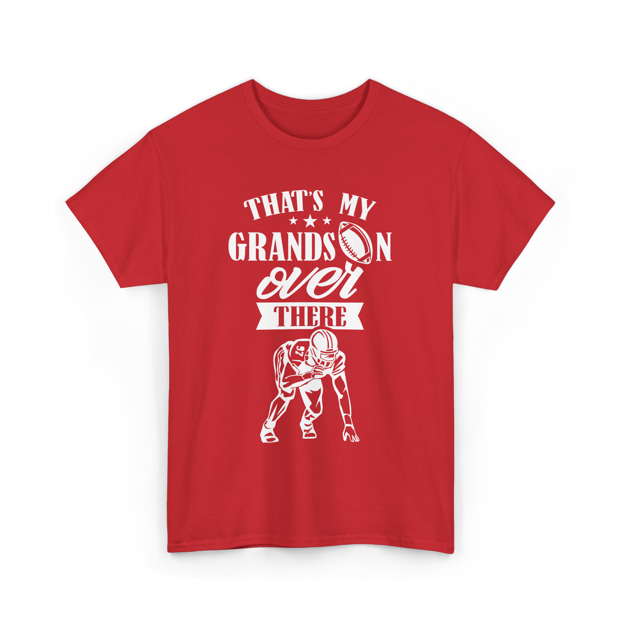 That's My Grandson Football T-Shirt - Red