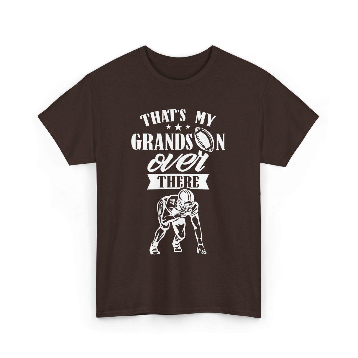 That's My Grandson Football T-Shirt - Dark Chocolate