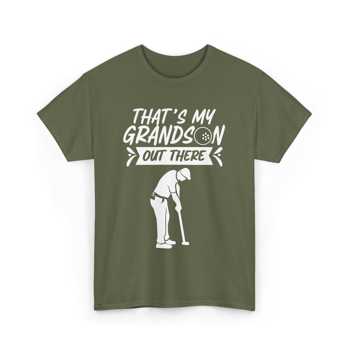 That's My Grandson Golf Athlete T-Shirt - Military Green