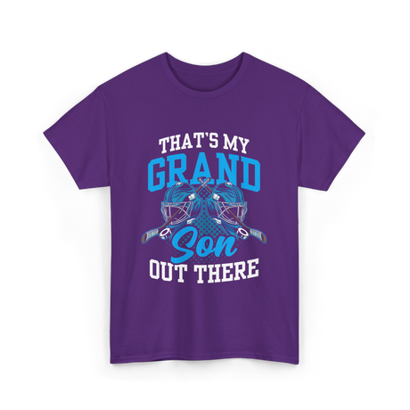 That's My Grandson Ice Hockey Athlete T-Shirt - Purple