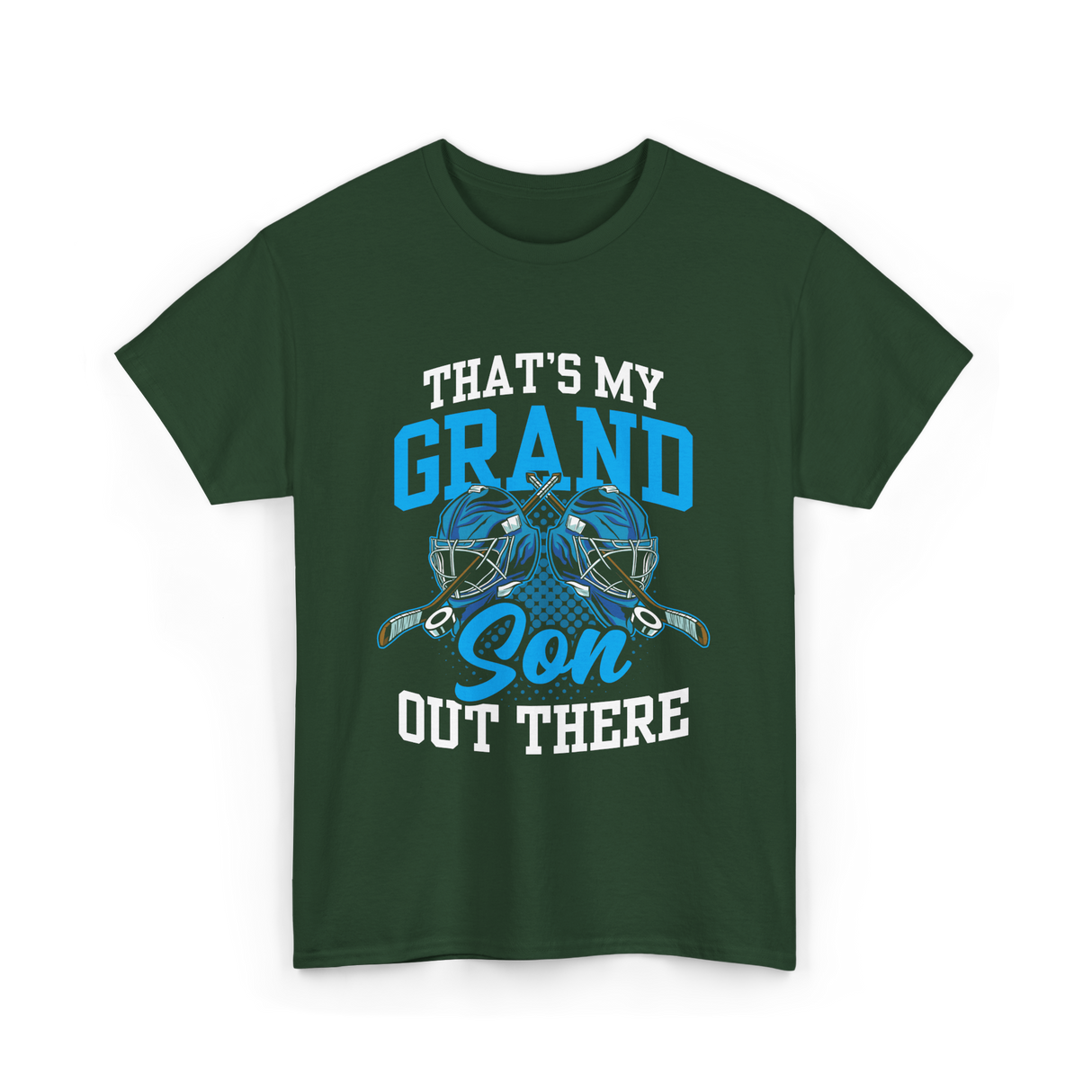 That's My Grandson Ice Hockey Athlete T-Shirt - Forest Green