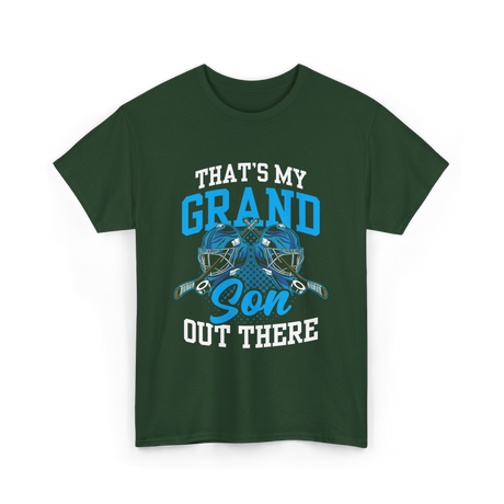 That's My Grandson Ice Hockey Athlete T-Shirt - Forest Green