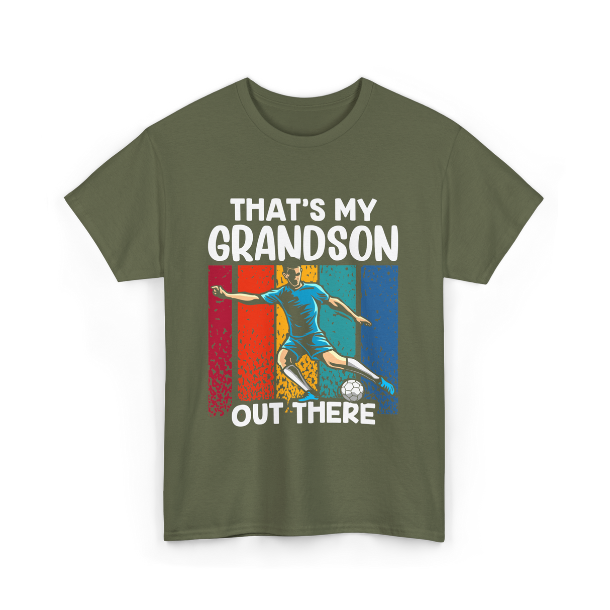 That's My Grandson Soccer Grandson T-Shirt - Military Green