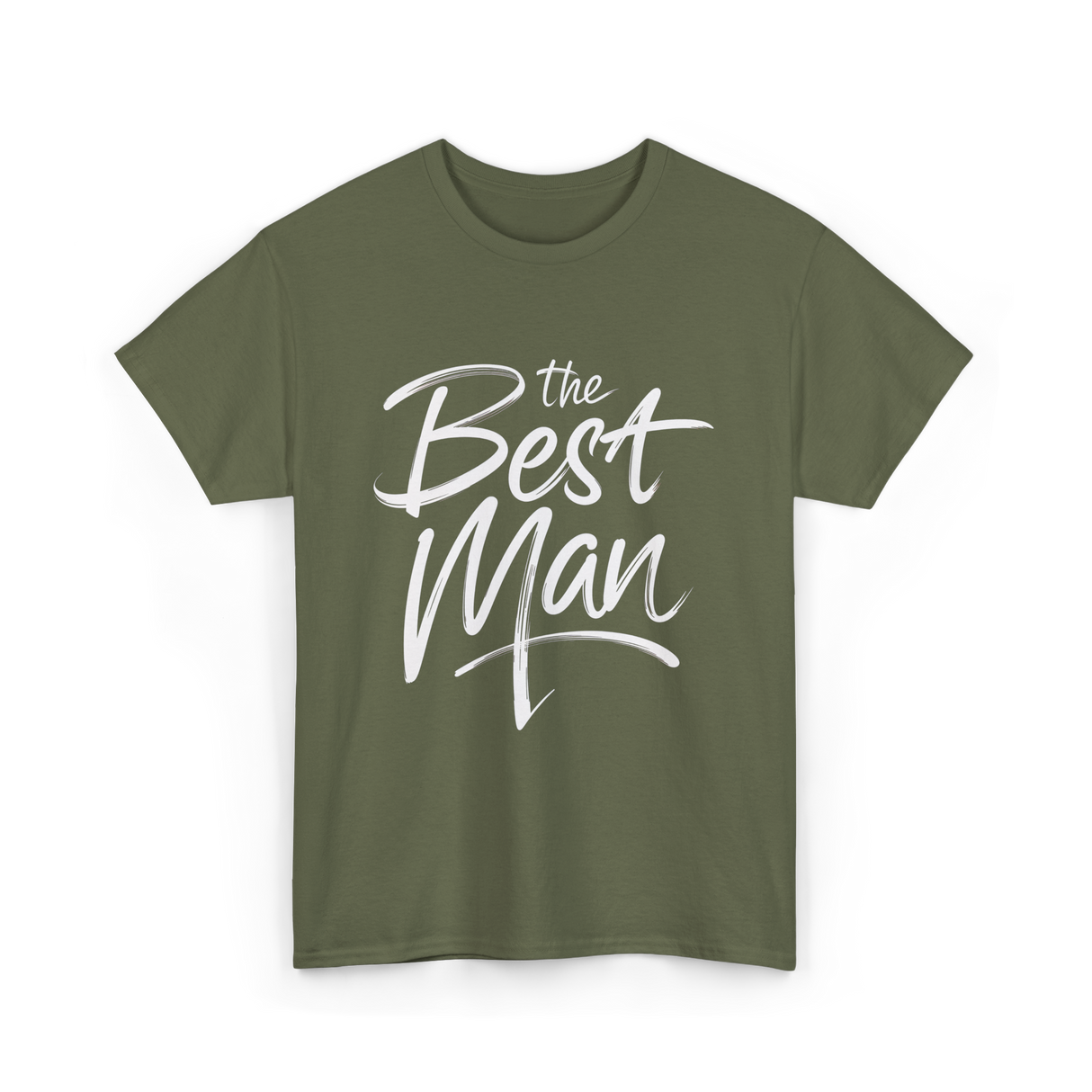 the Best Man Bachelor Groomsman T-Shirt - Military Green