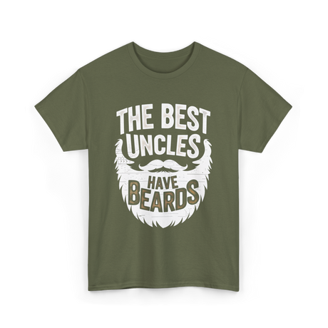 The Best Uncles Bearded Men T-Shirt - Military Green