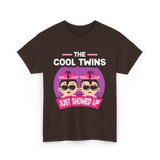 The Cool Twins Just Showed Up Twins T-Shirt - Dark Chocolate