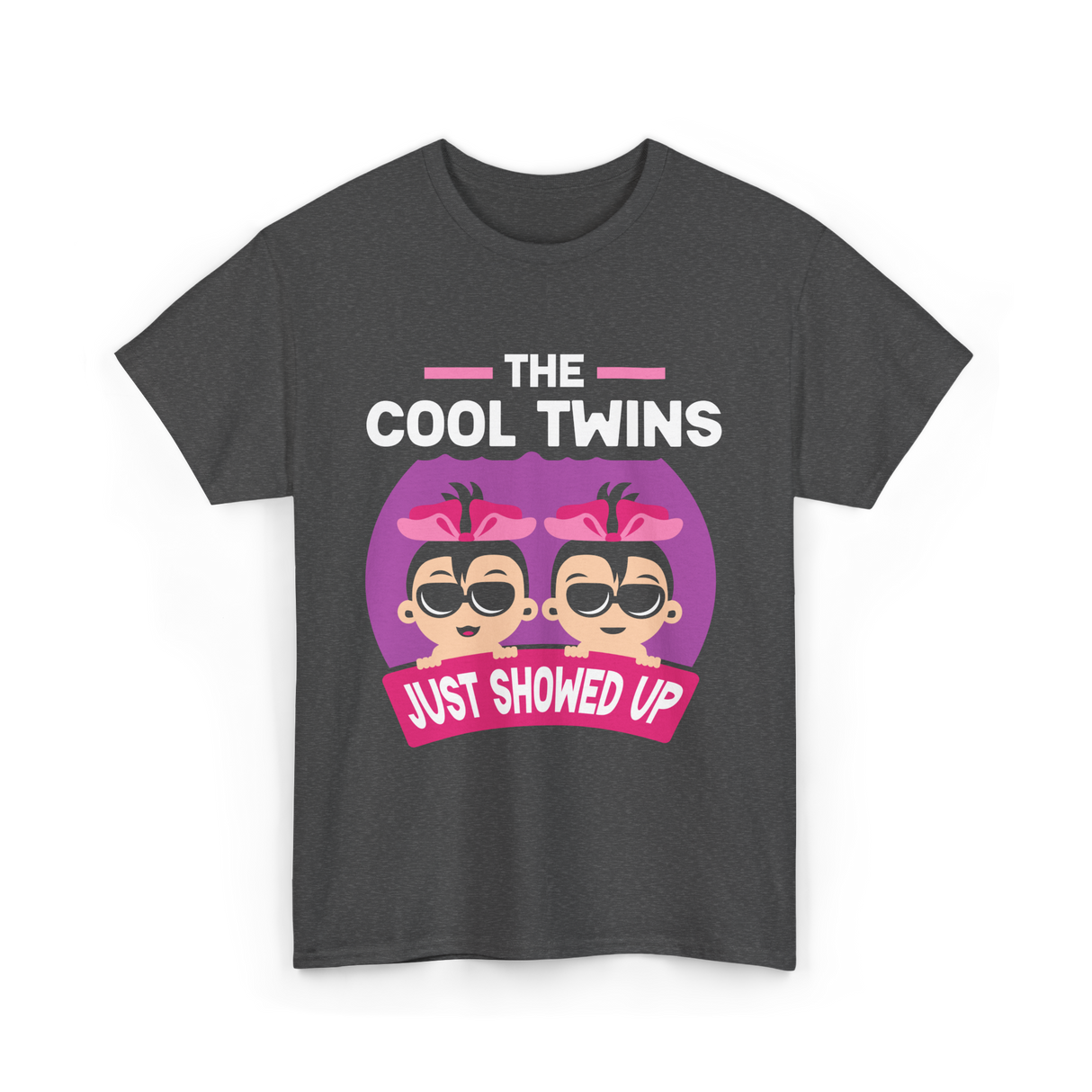 The Cool Twins Just Showed Up Twins T-Shirt - Dark Heather