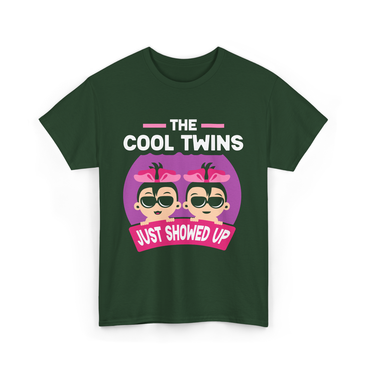 The Cool Twins Just Showed Up Twins T-Shirt - Forest Green