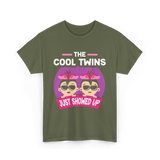 The Cool Twins Just Showed Up Twins T-Shirt - Military Green