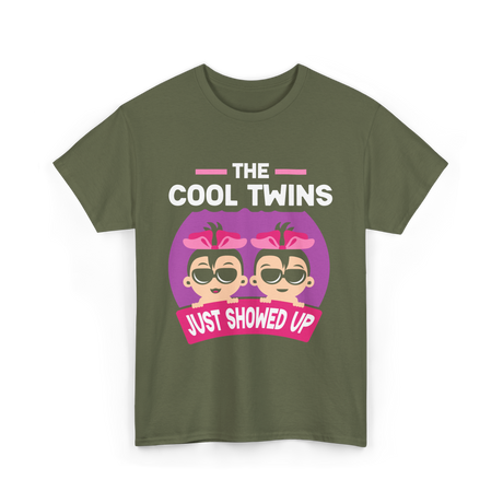 The Cool Twins Just Showed Up Twins T-Shirt - Military Green