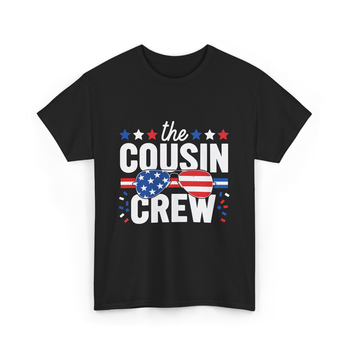 the Cousin Crew Patriotic Family T-Shirt - Black