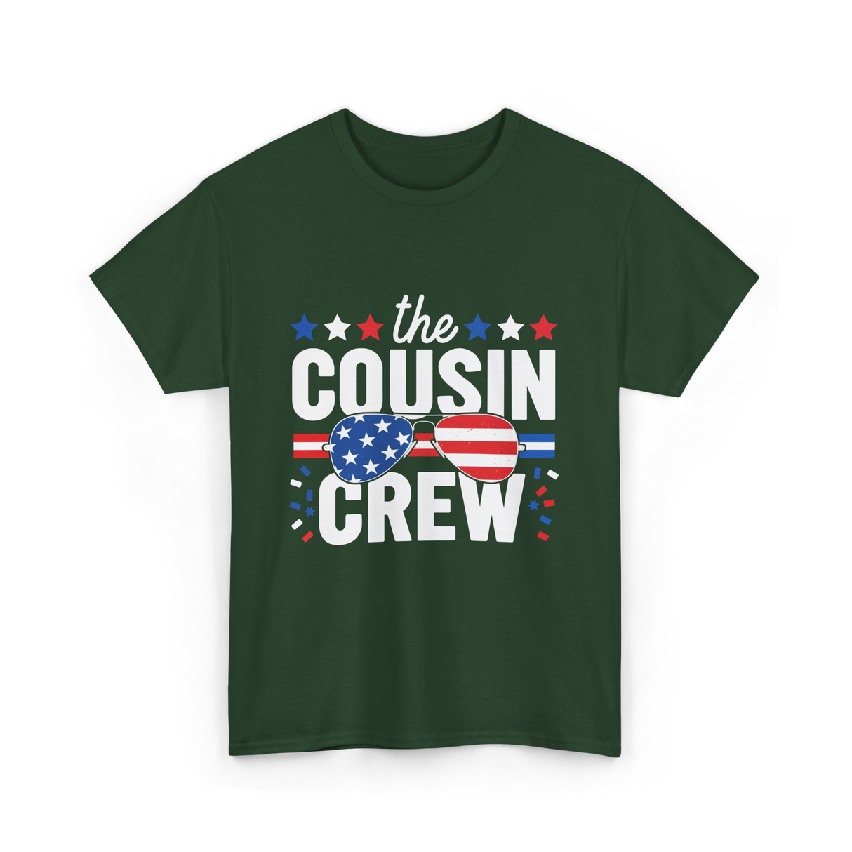 the Cousin Crew Patriotic Family T-Shirt - Forest Green