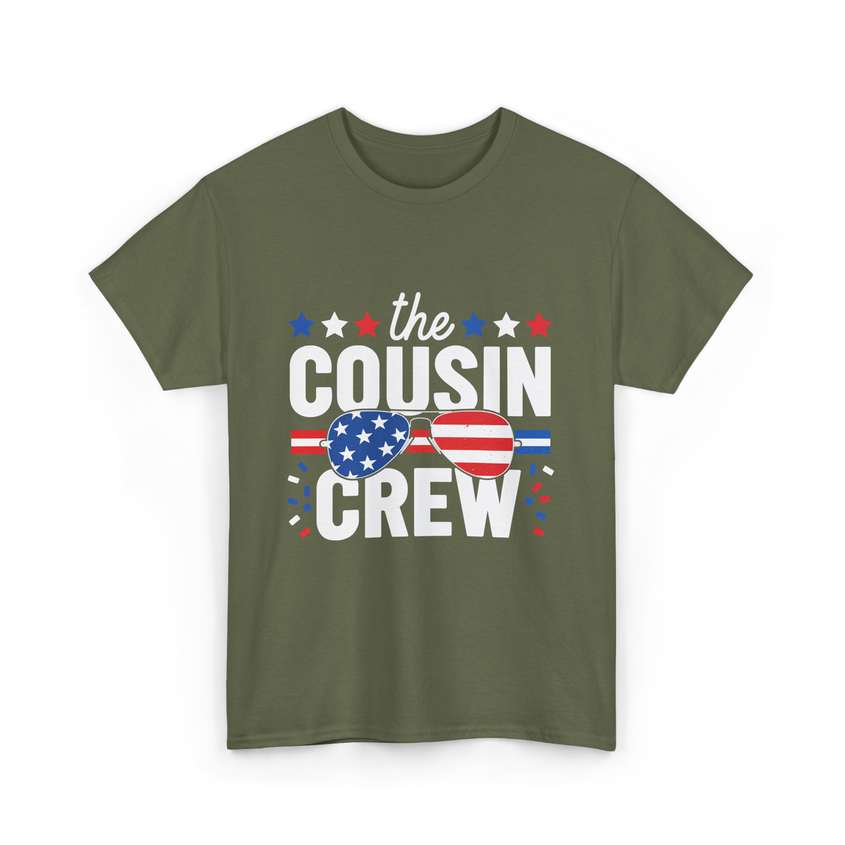 the Cousin Crew Patriotic Family T-Shirt - Military Green