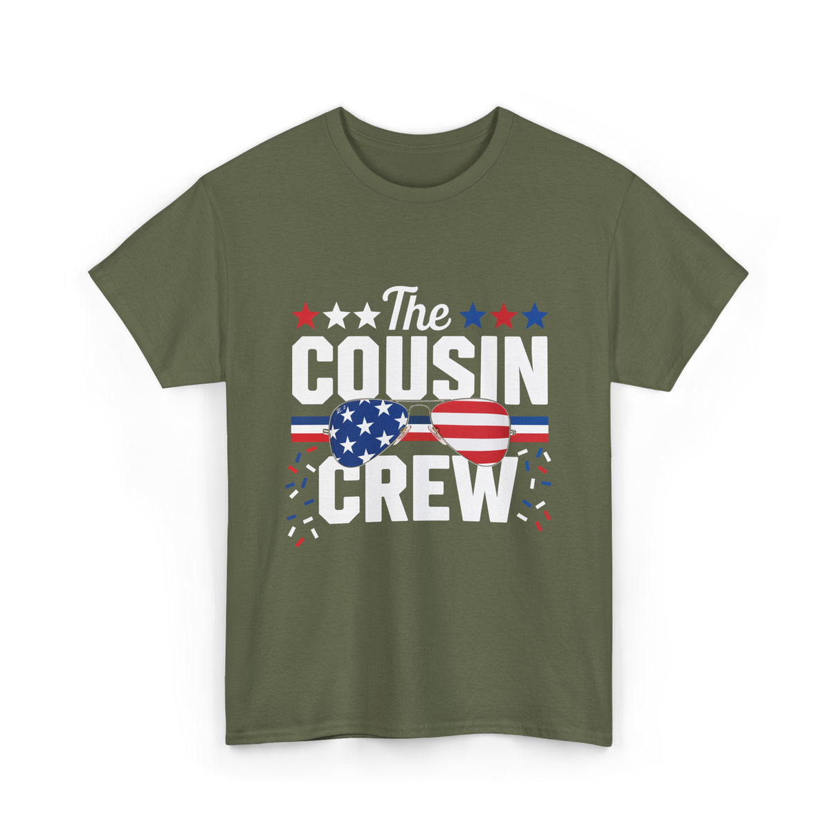 The Cousin Crew Patriotic Family T-Shirt - Military Green