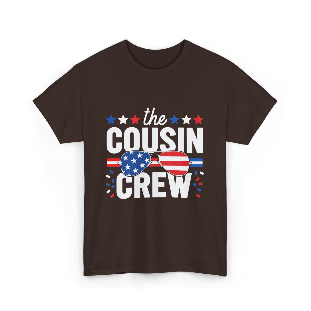 the Cousin Crew Patriotic Family T-Shirt - Dark Chocolate