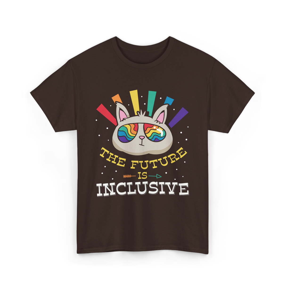 The Future Is Inclusive Pride T-Shirt - Dark Chocolate