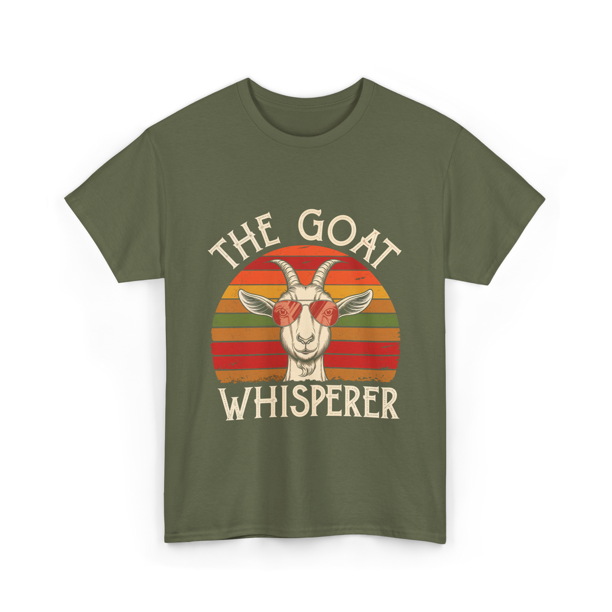 The Goat Whisperer Goat T-Shirt - Military Green