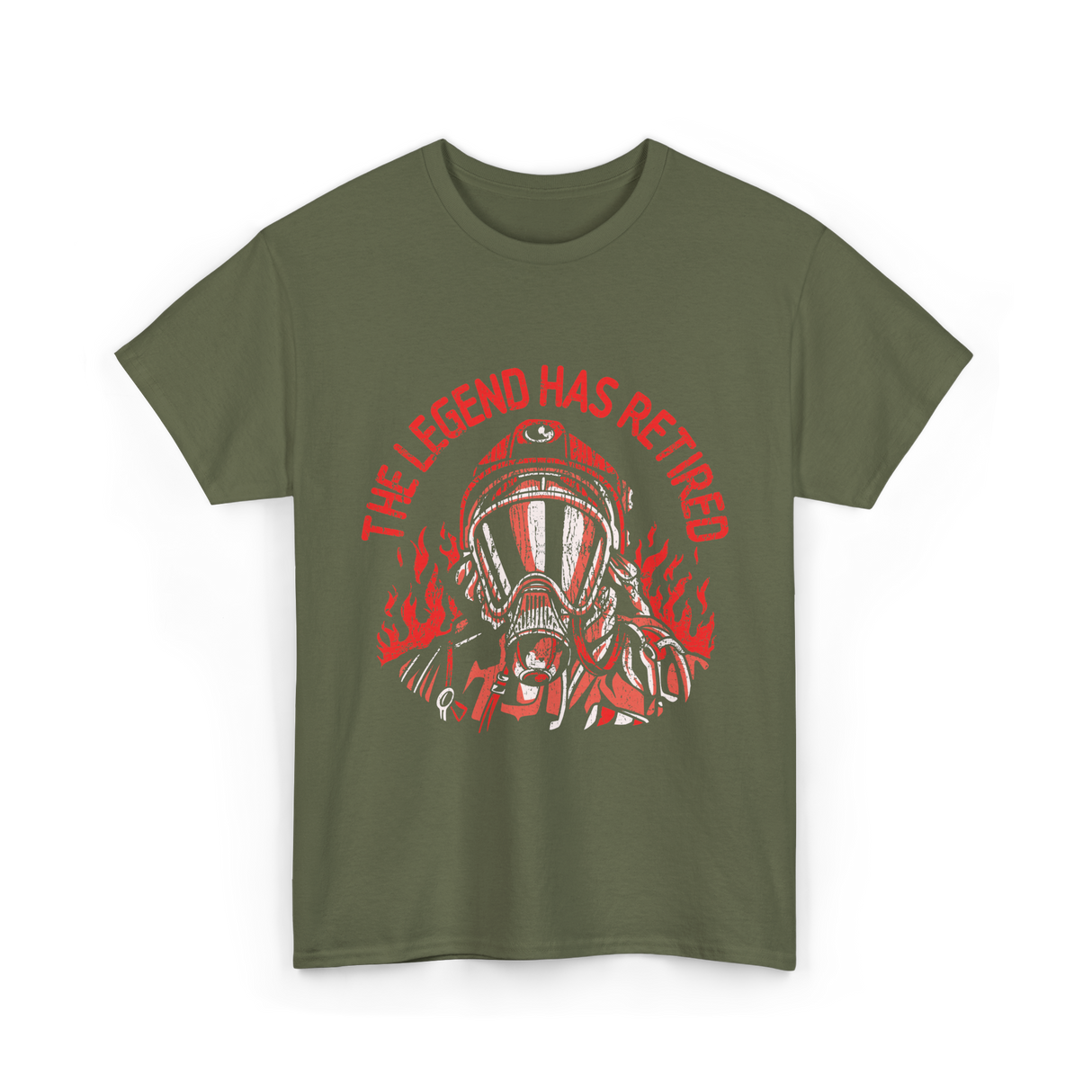 The Legend Has Retired Firefighter T-Shirt - Military Green