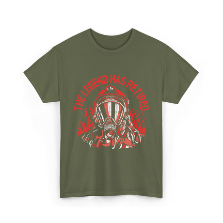 The Legend Has Retired Firefighter T-Shirt - Military Green