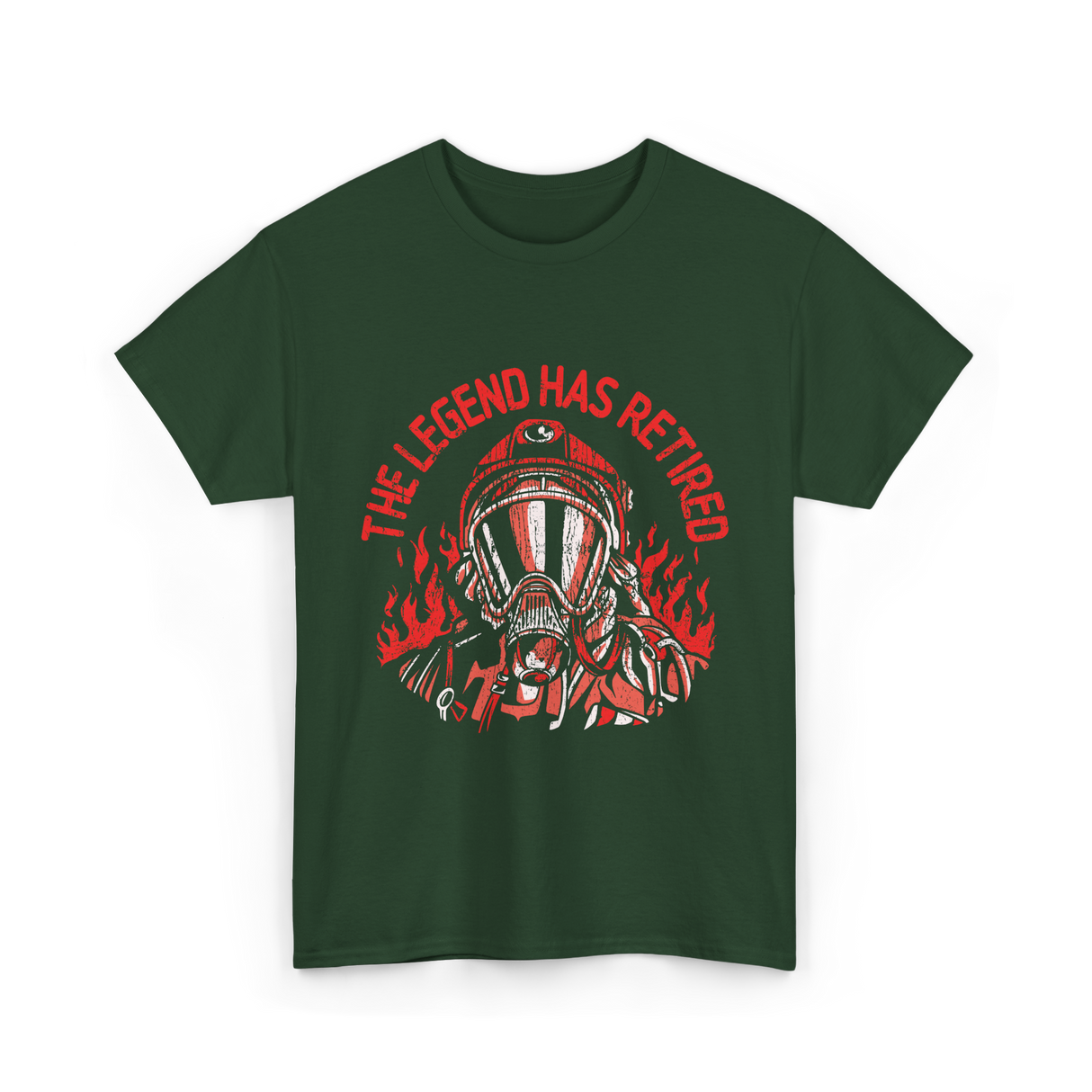 The Legend Has Retired Firefighter T-Shirt - Forest Green