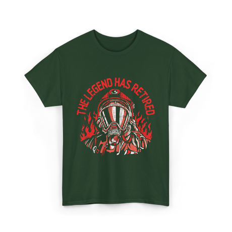 The Legend Has Retired Firefighter T-Shirt - Forest Green