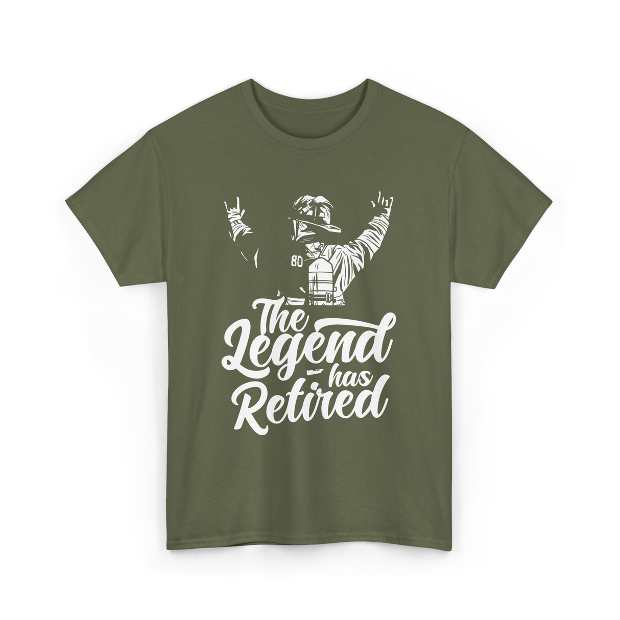 The Legend has Retired Firefighter T-Shirt - Military Green