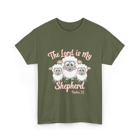 The Lord is My Shepherd Bible T-Shirt - Military Green