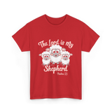 The Lord is My Shepherd Bible T-Shirt - Red