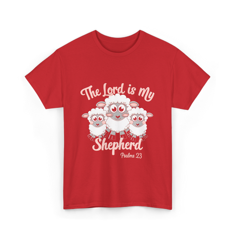 The Lord is My Shepherd Bible T-Shirt - Red