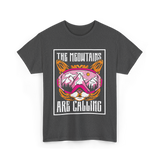 The Meowtains Are Calling Cat Skiing T-Shirt - Dark Heather