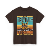 The Meowtains Are Calling Cat T-Shirt - Dark Chocolate