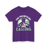 The Meowtains Are Calling Cat T-Shirt - Purple