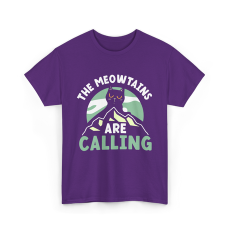 The Meowtains Are Calling Cat T-Shirt - Purple