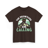 The Meowtains Are Calling Cat T-Shirt - Dark Chocolate