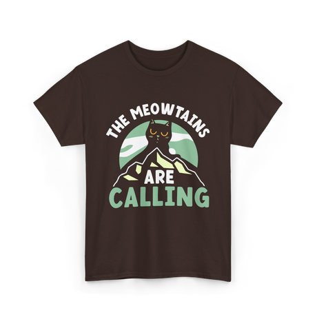 The Meowtains Are Calling Cat T-Shirt - Dark Chocolate