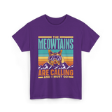 The Meowtains Are Calling Cat T-Shirt - Purple