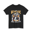 The Meowtains Are Calling Mountain Cat T-Shirt - Black