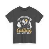 The Meowtains Are Calling Mountain T-Shirt - Dark Heather