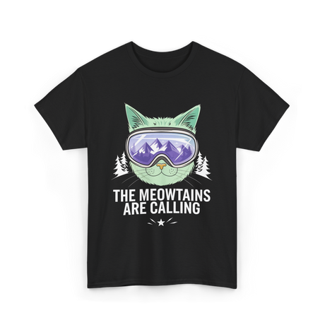 The Meowtains Are Calling Snowboard T-Shirt - Black